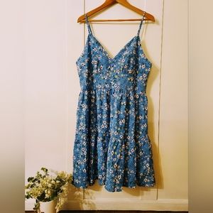 Curvy 2Xl Blue floral Summer dress